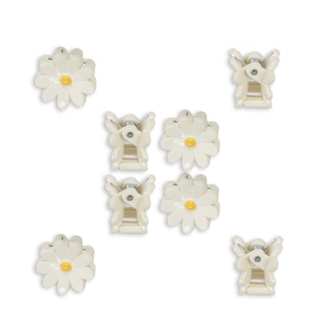 Konges Sløjd 　8 PACK DAISY MINI HAIR CLAWS - ANTIQUE WHITE