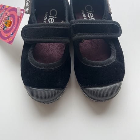 Cienta ベロアストラップラバーシューズ EUR22-28-Black