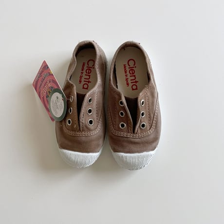 Cienta デッキシューズ EUR24-28 beige ムラ染め