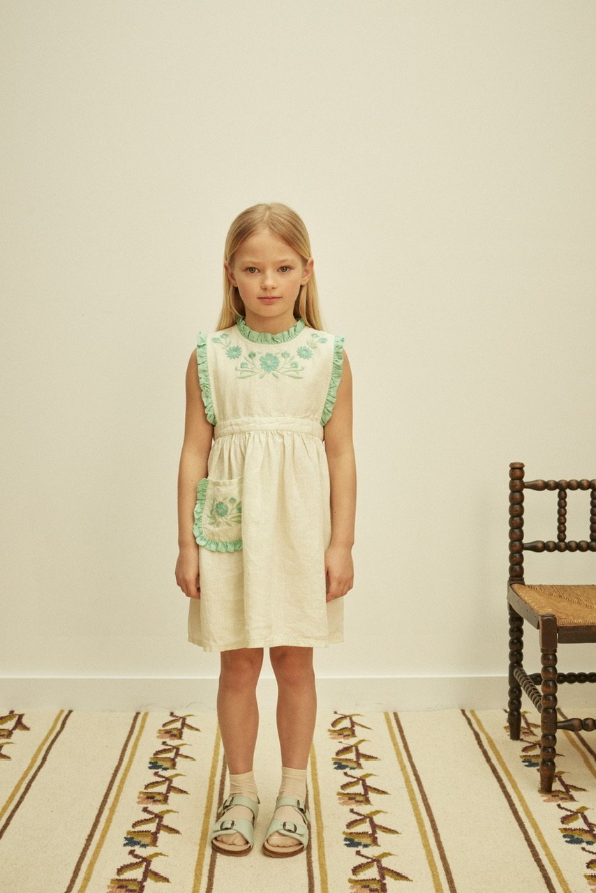 Apolina IDA DRESS - MINT CREAM/SEAGLASS | Baby