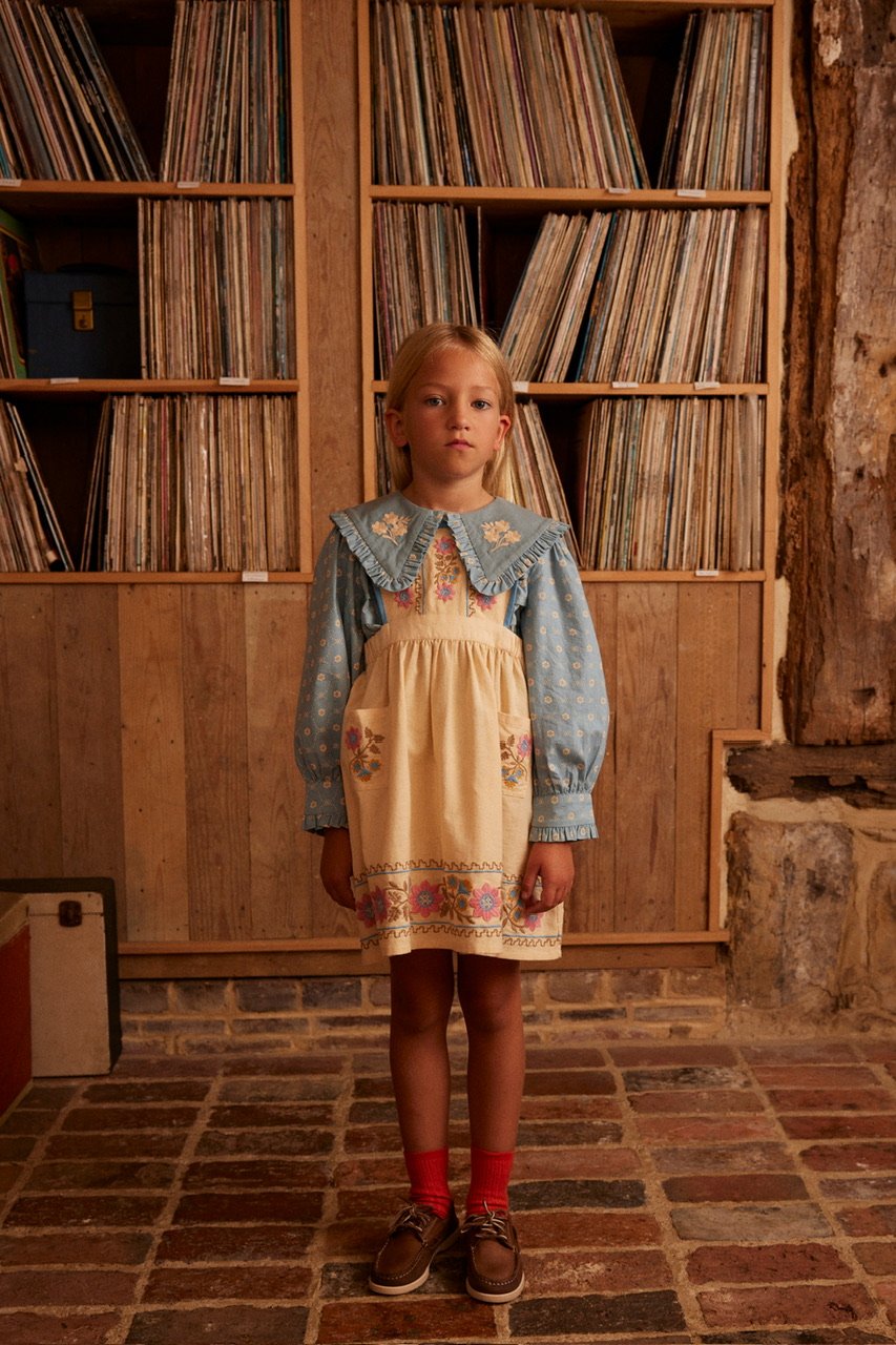 Apolina URSINA EMBROIDERED PINAFORE - CASHEW |