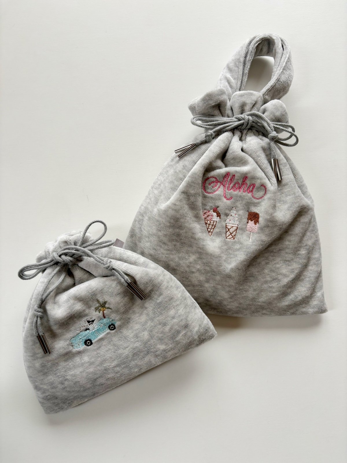 ドローイングバッグ Terry towel グレー Mサイズ(shoulder)/Sサイズ/M