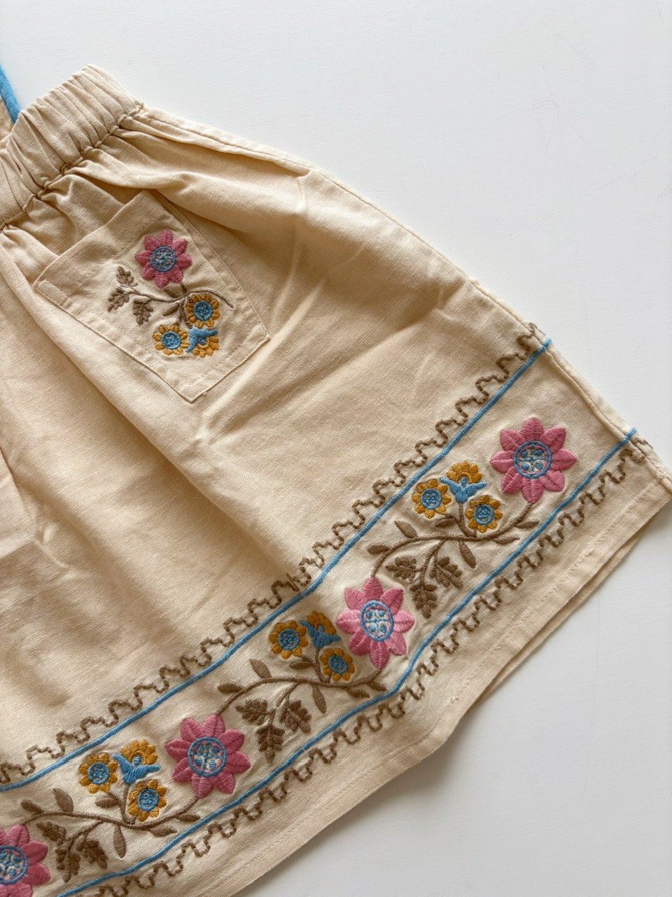 Apolina URSINA EMBROIDERED PINAFORE - CASHEW |