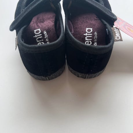Cienta ベロアストラップラバーシューズ EUR22-28-Black