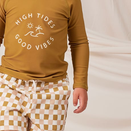 Rylee + Cru　RASH GUARD - OCHRE