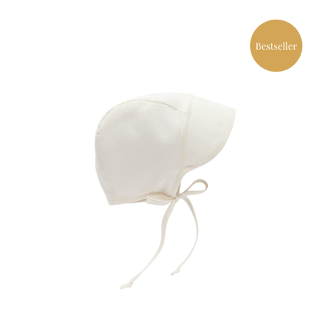 Briar Baby  BRIMMED IVORY LINEN BONNET