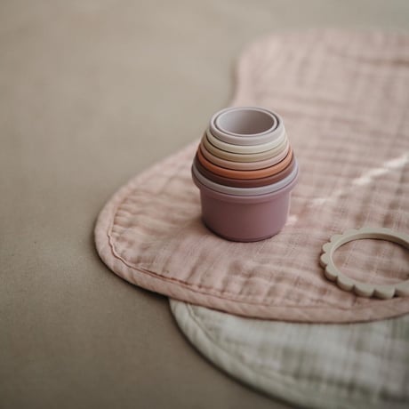 Mushie Stacking Cups Toy | Made in Denmark (Petal)