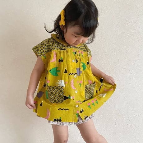 Misha & Puff　Nanna Tunic - Pistachio Flower Dot