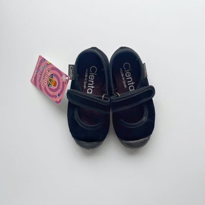 Cienta ベロアストラップラバーシューズ EUR22-28-Black | Baby