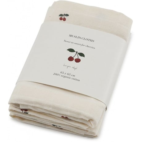 3 PACK MUSLIN CLOTH - CHERRY  バラ売り