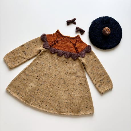 Misha & Puff　Scallop Yoke Tunic Dress - Camel confetti