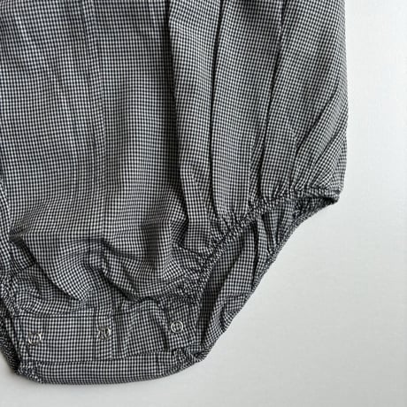 CARAMEL　PILEA BABY ROMPER BLACK MICRO CHECK