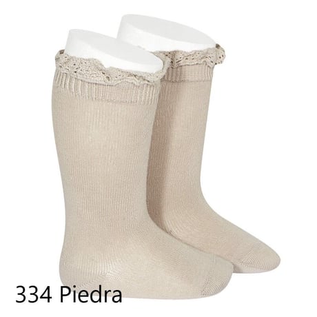 Condor 　レースエッジングカフニーソックス  size4/6