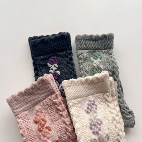 Collegien DALIA - Jacquard Flower Knee-high Socks