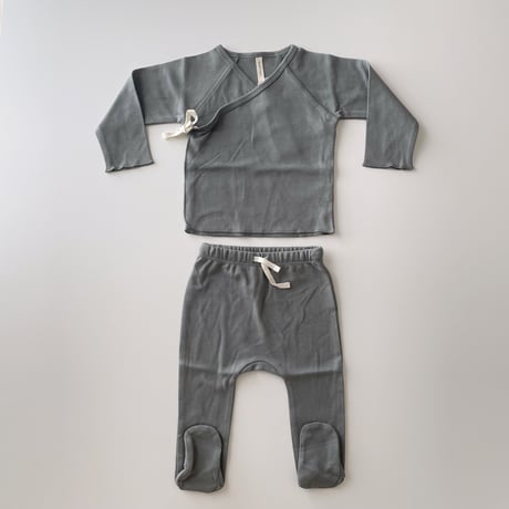 QUINCY MAE　Wrap top + footed pant set - dusk