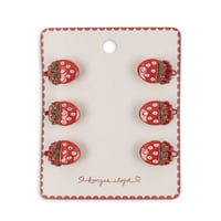 Konges Sløjd 　6 PACK MINI FRAISE HAIR CLAWS - STRAWBERRY