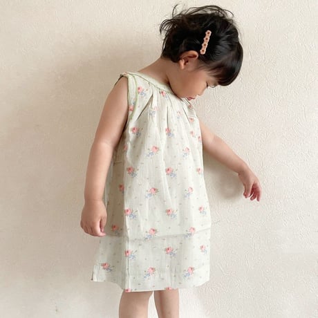 CARAMEL 　GINGER BABY DRESS - ROSE BOUQUET PRINT