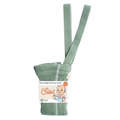 SILLY Silas　RETRO RIBBED FOOTLESS TIGHTS - Matcha Latte