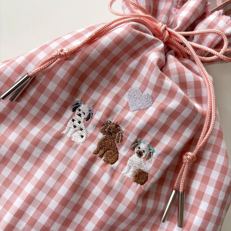 ドローイングバッグ gingham check Mサイズ/Mサイズ(shoulder)/Sサイ
