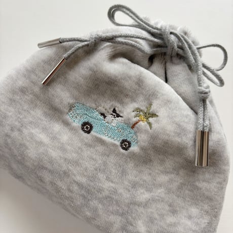 ドローイングバッグ Terry towel グレー Mサイズ(shoulder)/Sサイズ/Miniサイズ/miniminiサイズ