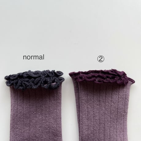 Collegien  Delphine-lettuce trim ribbed socks