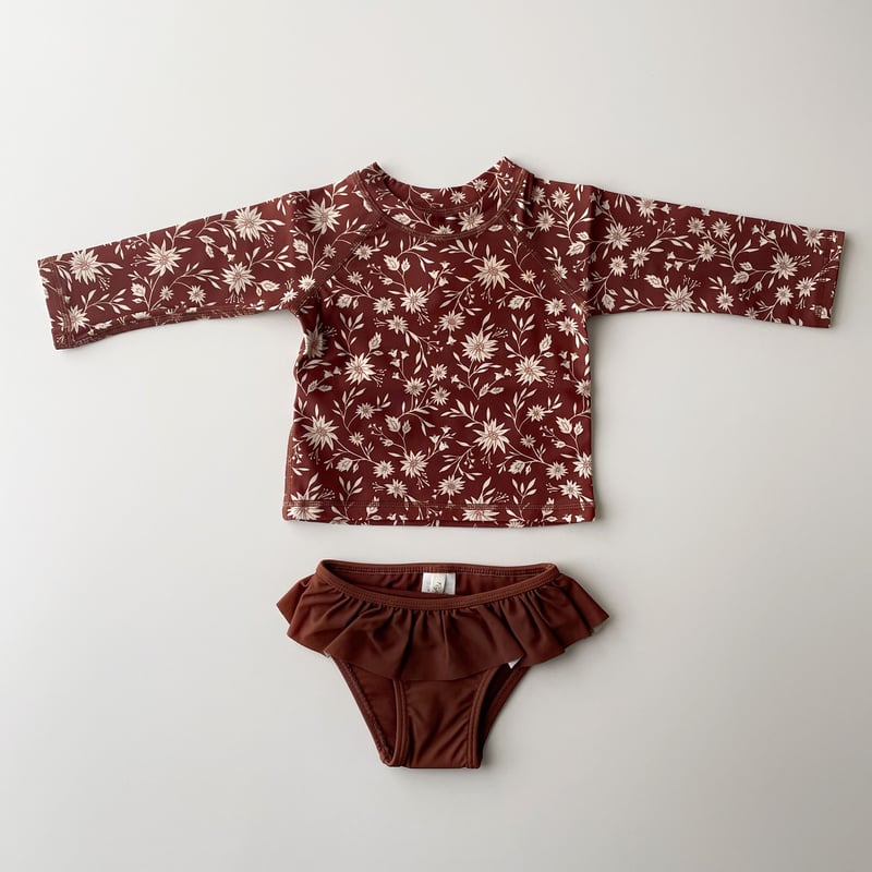 Rylee + Cru rashguard girls set - wild floral |...