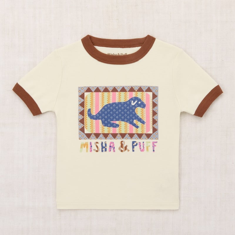 Misha & Puff DOG COLLAGE RIGER TEE - MARZIPAN |