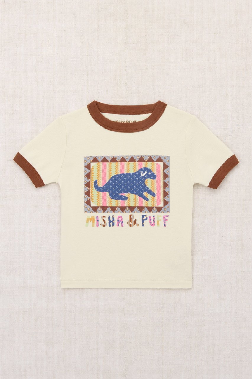 Misha & Puff DOG COLLAGE RIGER TEE - MARZIPAN |