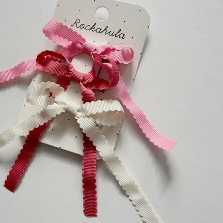Rockahula Kids   Scalloped Bow Tie Clips 3 pack-MULTI