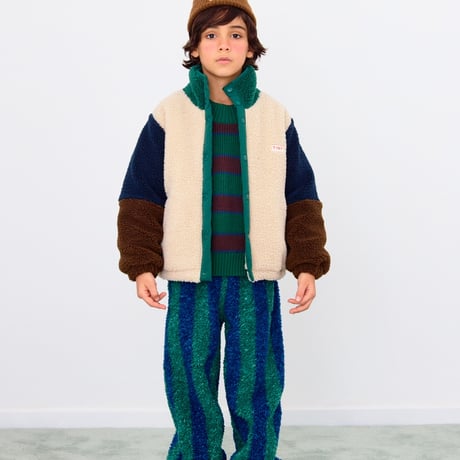 tiny cottons COLOR BLOCK POLAR SHERPA JACKET - dark green
