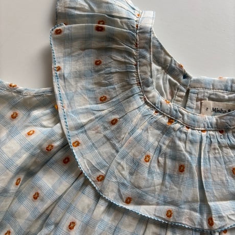 Misha & Puff　TALLULAH TOP - BRIGHT SKY BLOSSOM PLAID