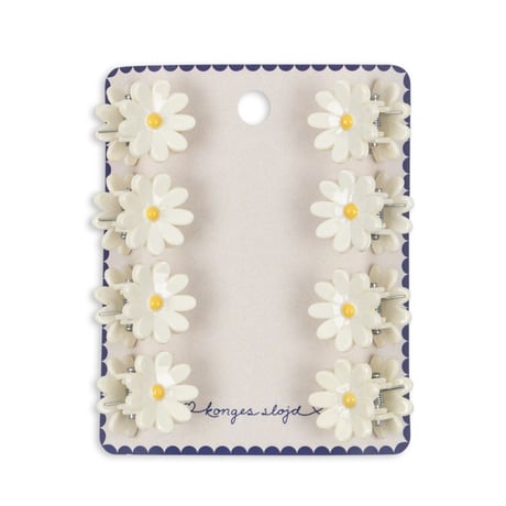 Konges Sløjd 　8 PACK DAISY MINI HAIR CLAWS - ANTIQUE WHITE