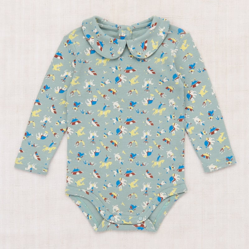 Misha & Puff Baby Petit Collar Onesie - Overcas