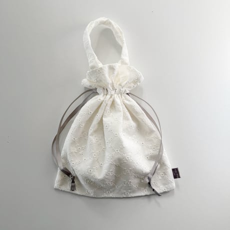 ドローイングバッグ lace embroidery グログラン Miniサイズ
