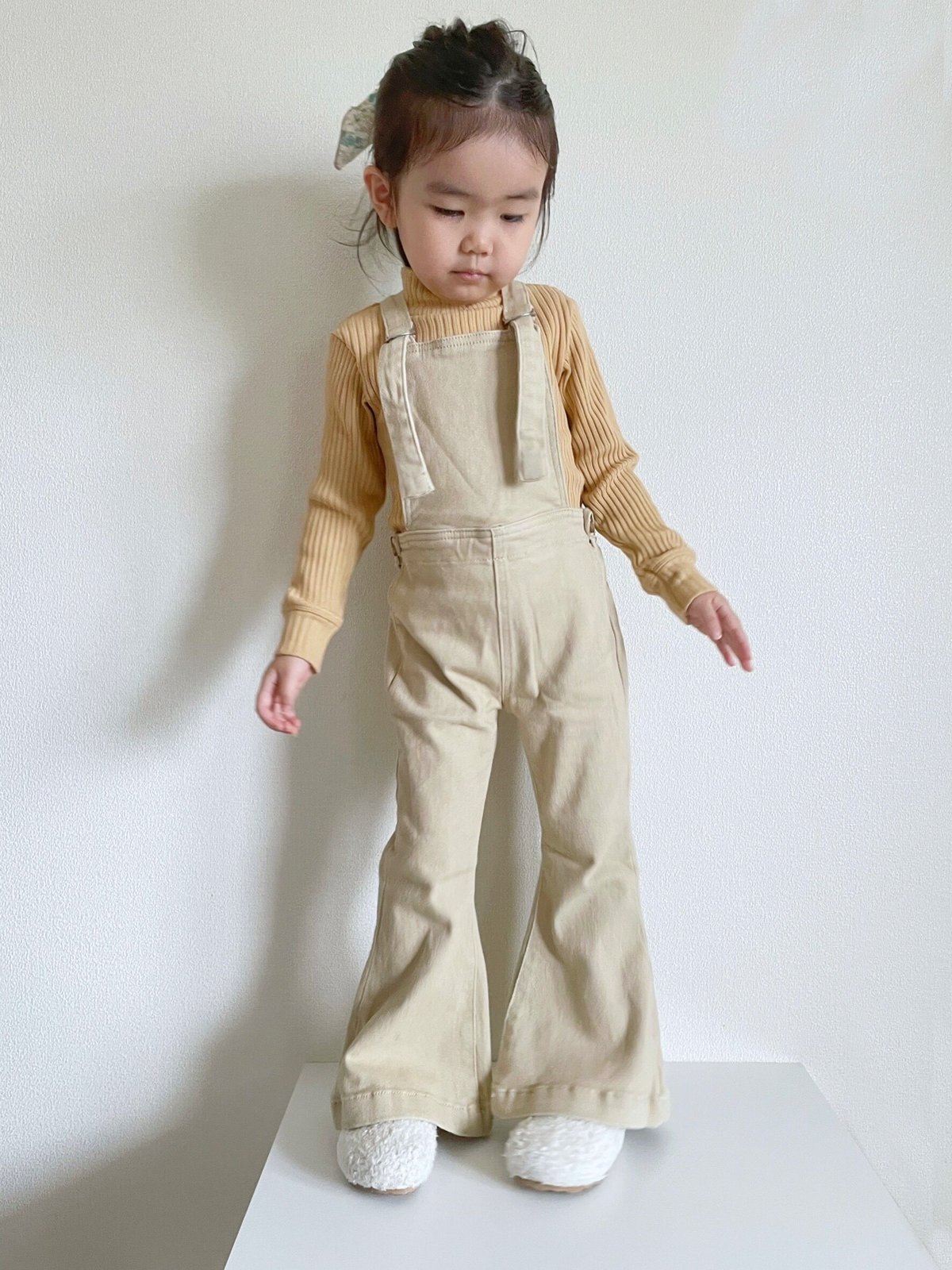 Twin Collective-Farrah Flare Overall - Warm Beige