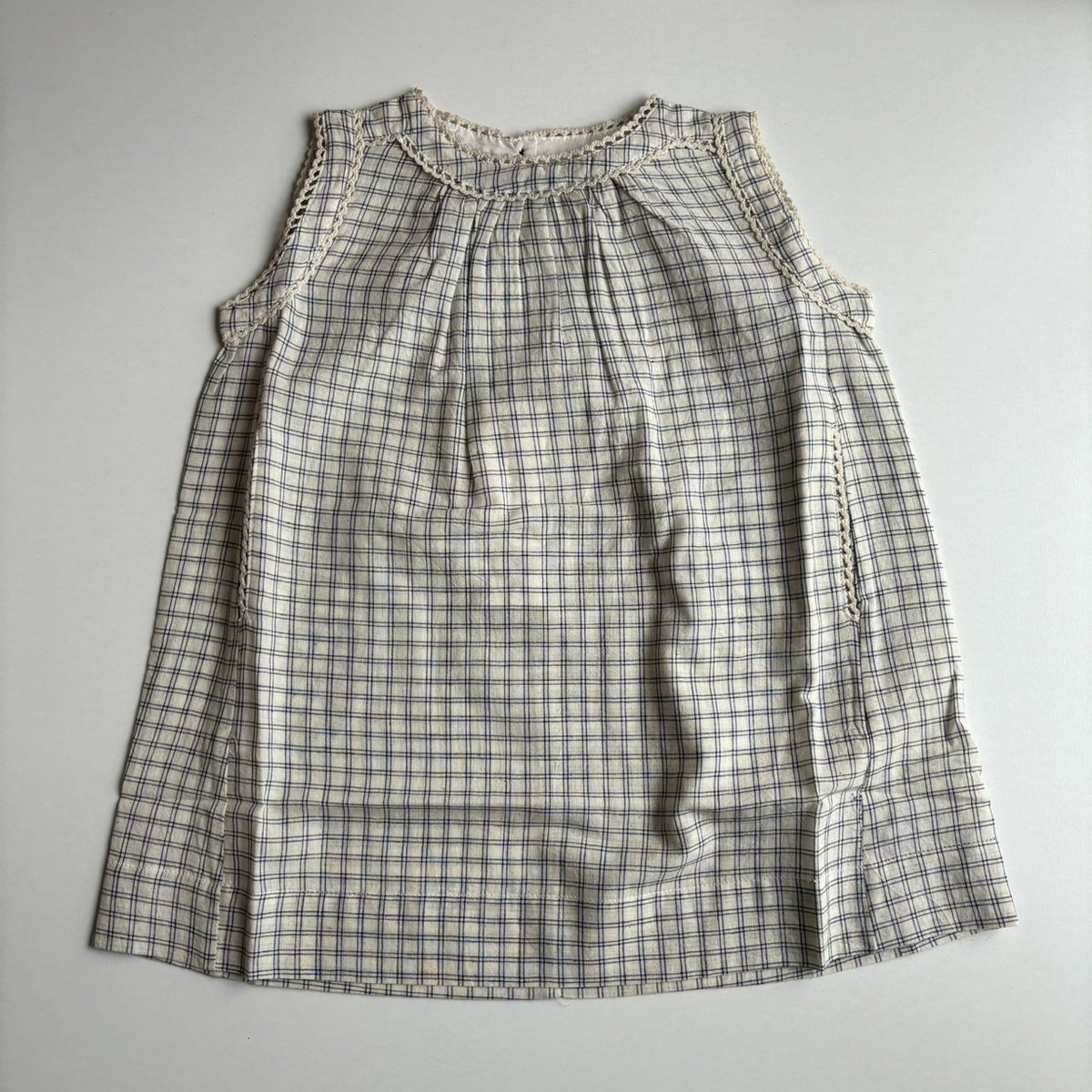 CARAMEL GINGER BABY DRESS WHITE/NAVY CHECK | Ba