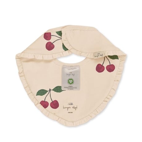 Konges Sløjd  2 PACK FRILL BIB - MA GRANDE CERISE/ NOUVELLE PEACH