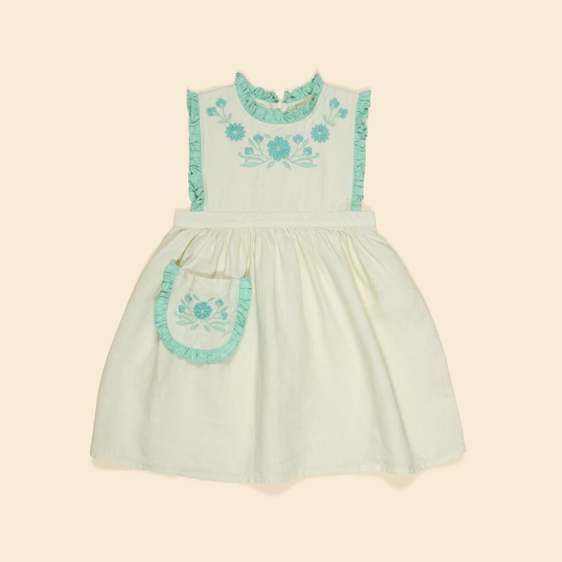 Apolina IDA DRESS - MINT CREAM/SEAGLASS | Baby
