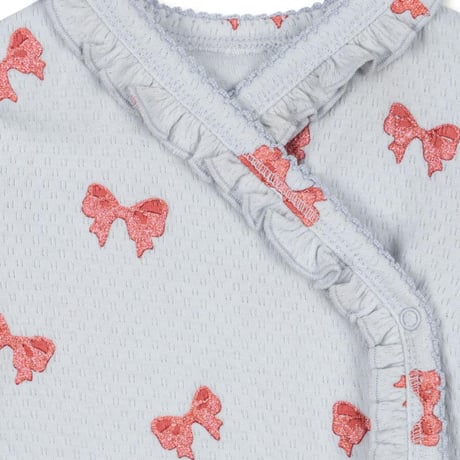 KongesSløjd　SUI NEWBORN FRILL BODY GOTS - ROSIA BLUE BOW