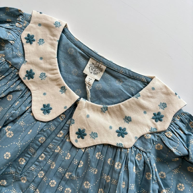 Apolina ESTHER DRESS - QUILT CALICO BLUE PEBBL