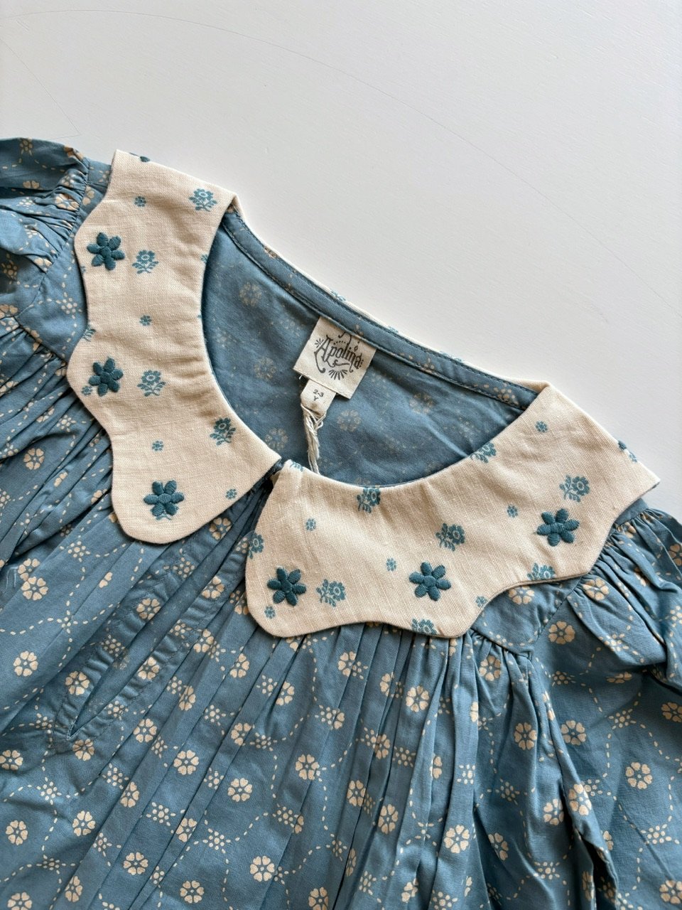 Apolina ESTHER DRESS - QUILT CALICO BLUE PEBBL