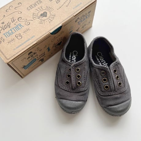 Cienta デッキシューズ EUR21-28 Blackムラ染め