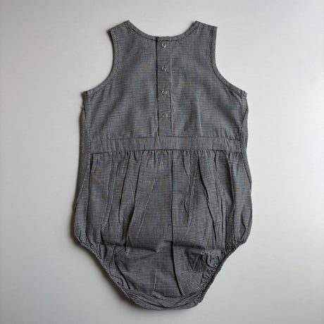 CARAMEL　PILEA BABY ROMPER BLACK MICRO CHECK