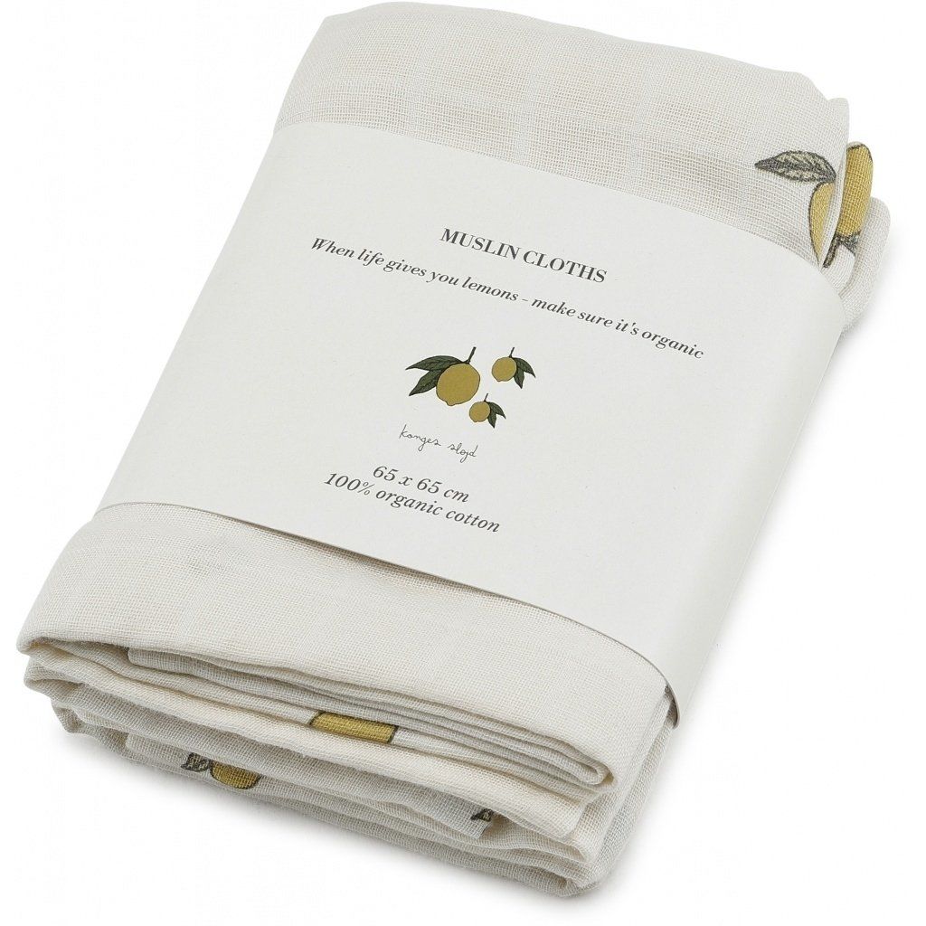 Konges Sløjd 2 PACK MUSLIN CLOTH - LEMON ＆CHE...