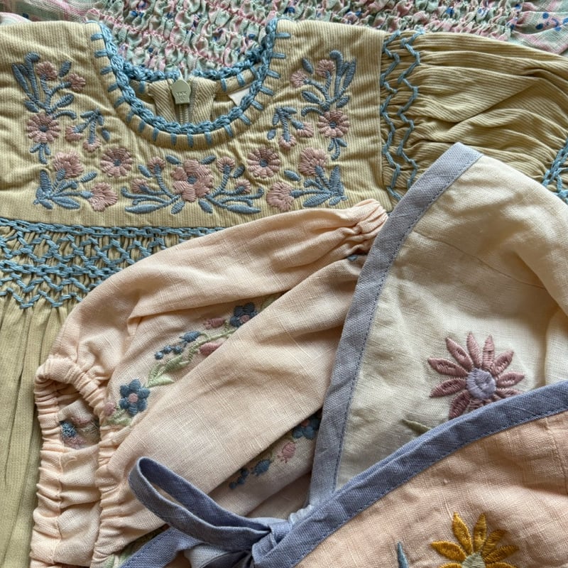 Apolina グリーン刺繍ロンパース 6-12M Apolina（アポリナ）通販 – 