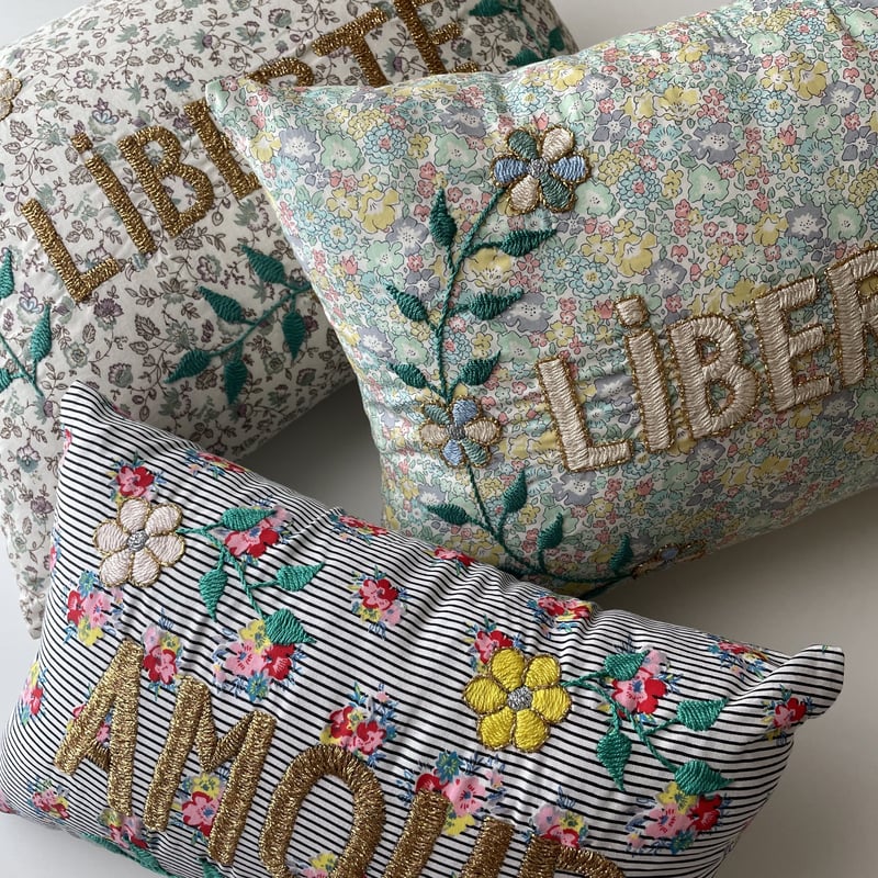 Embroidered cushion LIBERTE - white | Baby Styl