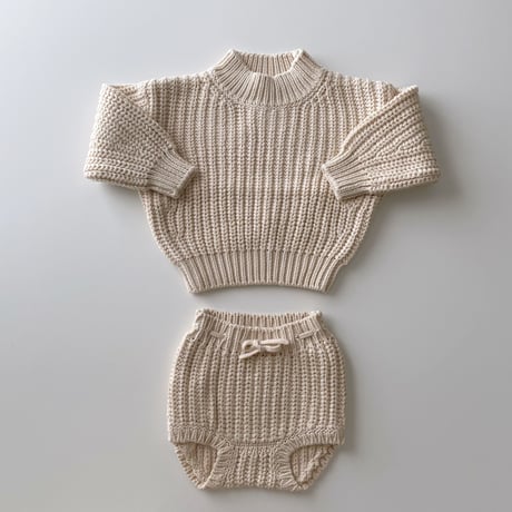 QUINCY MAE　Chunky Knit sweater - natural