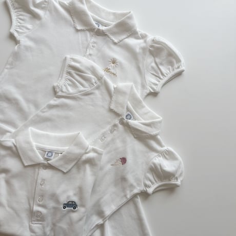 ARCADIA short puff sleeve flare polo one-piece White