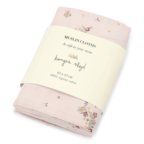 Konges Sløjd 3 PACK MUSLIN CLOTH  - BLOSSOM MISTBIRK,POIRE,NOSTALGIE BLUSH