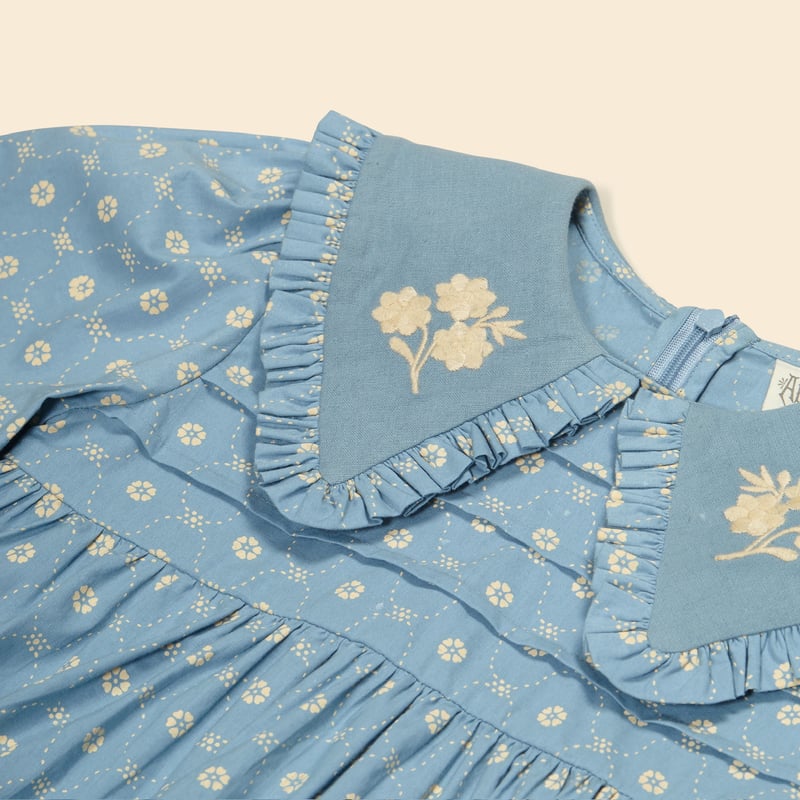 Apolina DIONNE BLOUSE - QUILT CALICO BLUE PEBB
